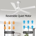 thumbnail image 2 of WINGBO  72" 6-Speed DC Motor Indoor Ceiling Fan without Lights - N/A White, 2 of 5