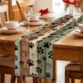 thumbnail image 5 of Sage Green Brown Table Runner - 48 Inch Long Farmhouse Dog Paw Vintage Cotton and Linen Blended Dress Scarves Farmhouse Table Runner for Kitchen Dining, Coffee Table, 13" x 48", 5 of 8