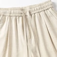 thumbnail image 5 of ZToonmas Men's Linen Style Loose Fit Shorts Elastic Waist Casual Walk Shorts Lightweight Summer 5-Inch Chino Shorts, 5 of 9