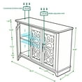 thumbnail image 5 of CQSXDA 49.33" x 15.55" Sideboard Buffet Cabinet 3 Mirrored Doors And Adjustable Shelves For Dining And Bedroom Storage, Dark Brown, 5 of 14