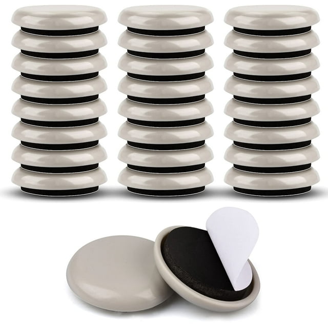 Deslizadores de muebles de 1-1/4 "para alfombras y pisos de madera, 24 almohadillas para muebles para mover rápida y fácilmente cualquier artículo y proteger el piso