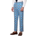 thumbnail image 4 of INSPIRE CHIC Work Pants for Men Plaid Business Formal Prom Checked Trousers 30 Light Blue, 4 of 7