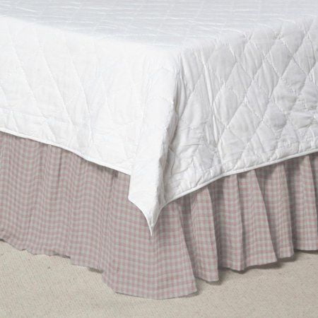Patch Magic DRKW234S Baby Pink and White Gingham Chk, Fabric Dust Ruffle King 78 x 80 inch
