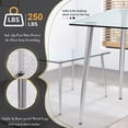 thumbnail image 5 of StnTalk 51" Minimalist Glass Dining Table, Modern Tempered Glass Top Kitchen Table with Silver Metal Legs, Space-Saving Desk for Small Spaces, Apartment & Home Office, 5 of 7