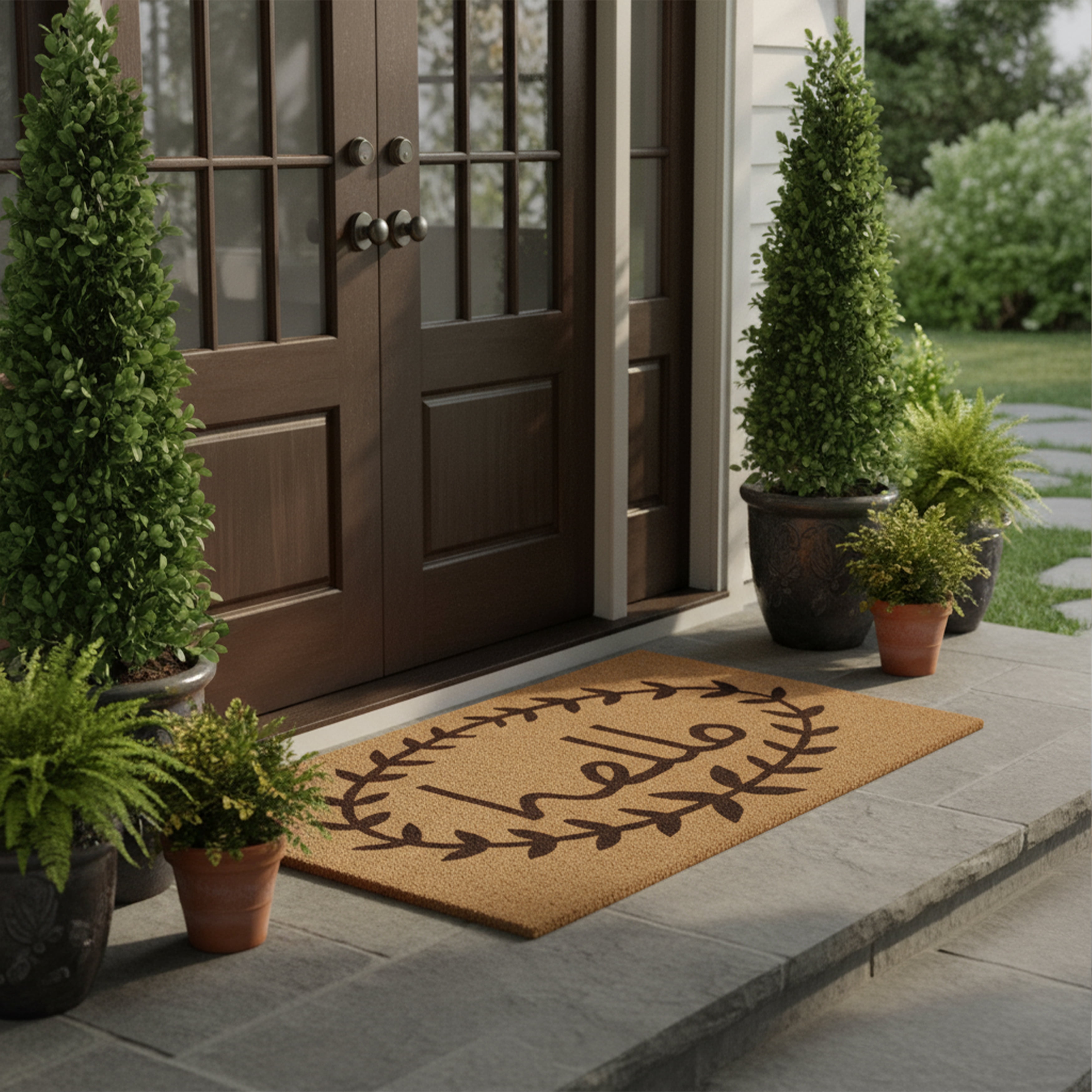 Calloway Mills Calico Hello Outdoor Coir Doormat, 24" x 36"
