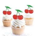 thumbnail image 5 of 25Pcs Red Cherry Cake Toppers Glitter, Fruit Cherry Themed Birthday Cake Decorations Baby Shower Dessert Decor, Sweet Cherry Cake Decor Cherry Sweet Girls 1st 2nd 3rd Birthday Party Supplies, 5 of 6