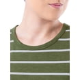 thumbnail image 6 of Time and Tru Womens Striped Short Sleeve Slub Crew Neck T-Shirt, 6 of 6