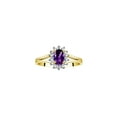 thumbnail image 5 of RYLOS Women's Yellow Gold Plated Silver Birthstone Set: Ring, Earring & Pendant Necklace. Gemstone & Diamonds, 6X4MM Amethyst February Birthstone. Perfectly Matching Friendship Jewelry Size 7, 5 of 10