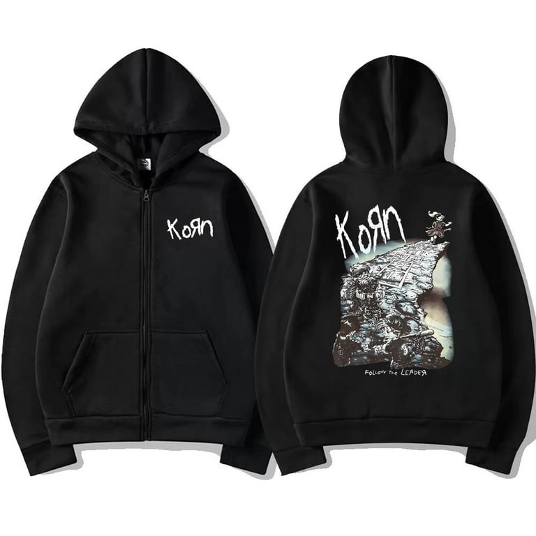 FJ01 Korn Rock Band Ftl 25 Follow The Leader Zipper Hoodie Men