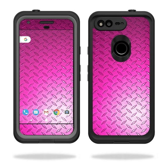 MightySkins LIFGOPI5-Pink Diamond Plate Skin for Lifeproof Fre Google Pixel 5 in. Case Wrap Cover Sticker - Pink Diamond Plate