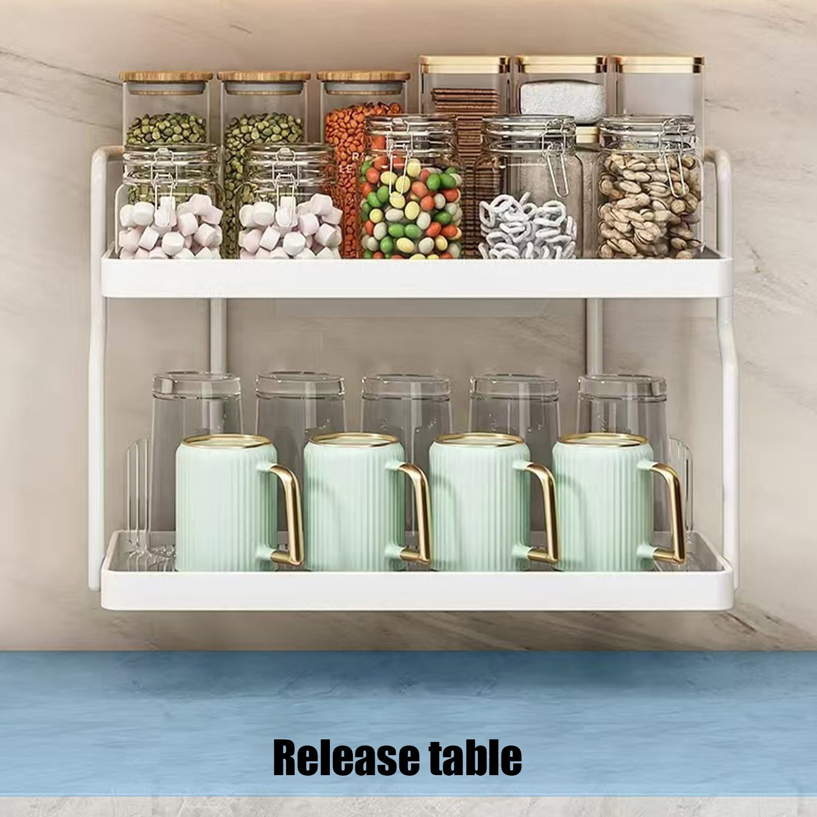 1-Set 2-Tier- Versatile Kitchen Cabinet Organizers And Storage, Bathroom Small Clear Acrylic Under Sink Organizers And Storage, Coffee, Kitchen, Spice, Medicine Bottle Organizer