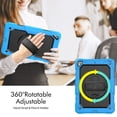 thumbnail image 3 of Case for iPad Air 3rd Generation 2019/iPad Pro 10.5 Inch 2017 with Screen Protector, 360 Degree Rotating Kickstand Hand Strap Heavy Duty Shockproof Cover with Shoulder Strap, Sky Blue, 3 of 7