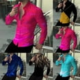 thumbnail image 5 of CENL Mens Printed Long Sleeve Muscle Fitness Shirt Button Down Shirt Party T Dress Up, 5 of 9
