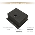 thumbnail image 5 of Logmey 25 x 22 x 10 Inch Gunmetal Black Stainless Steel Top Mount Kitchen Sink, Single Bowl, Noise Reduction, Commercial Grade, Rust & Scratch Resistant, Quick Drainage, Includes Accessories, 5 of 7