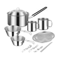 thumbnail image 1 of Almencla Ensemble de Casseroles Pliables de Camping Poignée Portable pour Pique-Nique Voyage Randonnée Sac à Dos 12 Pcs, 1 of 8