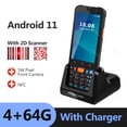 thumbnail image 3 of Terminal de mano PDA Android 11, recopilador de datos con escáner de código de barras 1D, QR 2D, NFC, 2/3/4G, WiFi, Bluetooth, 3G+32G/4G+64G RAM+ROM, 3 of 5