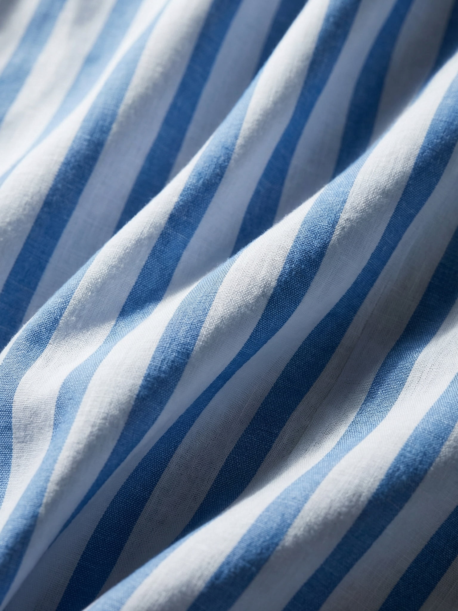 Free Assembly Men's Striped Linen Blend Button Front Shirt with Long Sleeves, Sizes XS-3XL