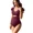 purple, variant on Beautyin Style Maternity 1 piece Swimsuit Ribbed One Piece Ruffle Sleeve Bathing Suit Ruched Cut-Out Tie Knot Pregnancy Swimwear