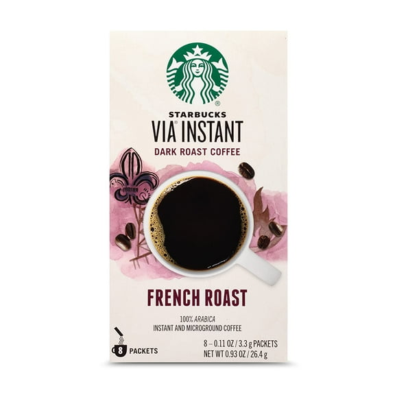 Starbucks VIA® Instant Coffee Dark Roast French Roast - 8 Packets Pack of 2