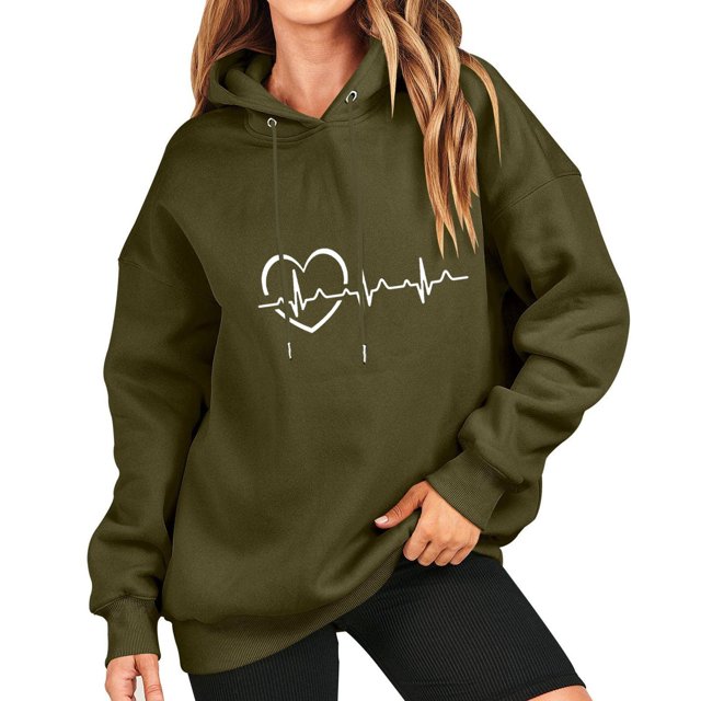 Gibobby Sudadera para mujer, Sudaderas con capucha y sudaderas con capucha para mujer con diseño gráfico para mujer(Verde,XG)