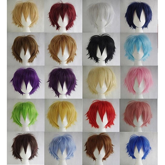 Men Women Multi-Color Short Straight Hairpiece Full Wig For Anime Party Cosplay | Walmart Canada Men Women Multi-Color Short Straight Hairpiece Full Wig For Anime Party Cosplay | Walmart Canada