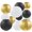 black/gold/white, variant on 12 Pcs Fall Paper Lanterns Thanksgiving Decorations Yellow Orange and Brown Paper Lanterns Autumn Decorative Round Hanging Party Decorations Harvest Theme Party Supplies