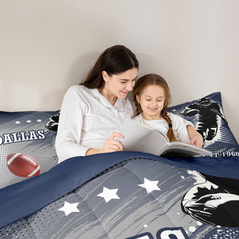 Feelyou Rugby Bedding Set Queen Size - 3 Piece Sports Comforter Set For Boys With 2 Pillowcases