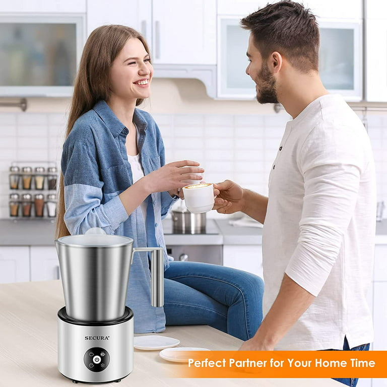 Milk Frother and Steamer 9-in-1, Detachable Milk Warmer, Hot Chocolate  Maker with Temperature Control, Stainless Steel, Hot and Cold Foam Maker  and