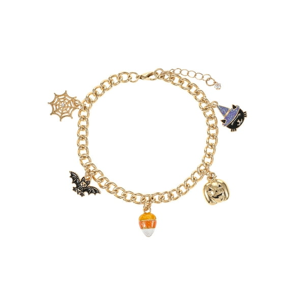 Way to Celebrate Halloween Goldtone Candy Corn Charm Bracelet, 1 Piece