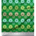 thumbnail image 1 of Soimoi Green Poly Georgette Fabric Stripe & Mandala Fabric Prints By Yard 42 Inch Wide, 1 of 3