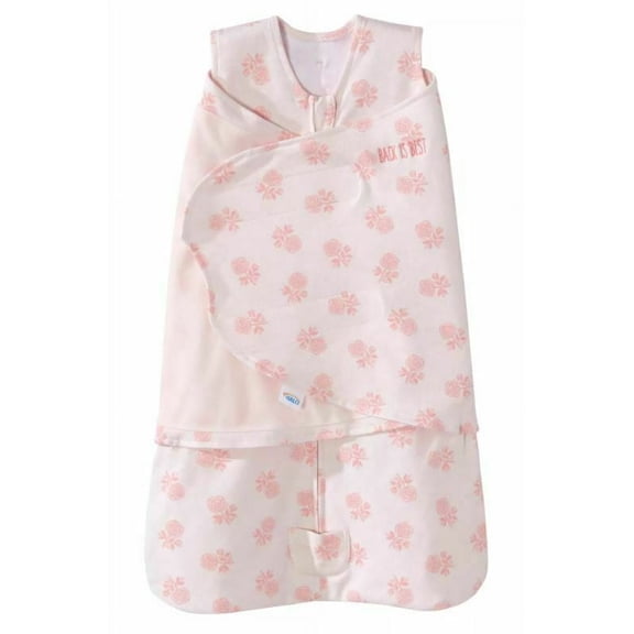 HALO SleepSack Swaddle, 100 percent Cotton, Rose Toss Blush, Newborn Girls, 0-3 Months