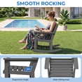 thumbnail image 5 of SERWALL Outdoor Rocking Bistro Set of 2 with 1 Side Table & 9ft Patio Umbrella(Umbrella Base Not Included), Porch Chairs and Coffee Table Set for Lawn Balcony Deck, Gray, 5 of 11