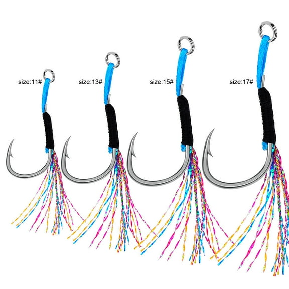 50Pcs Fishing Assist Hooks for Jigging Assist Hook 11#-17# Fishing Hook