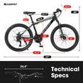 thumbnail image 6 of 26-Inch Mountain Bike with Shimano 21 Speeds, Mechanical Disc Brakes, High-Carbon Steel Frame, Suspension MTB for Adults & Teenagers, 6 of 8
