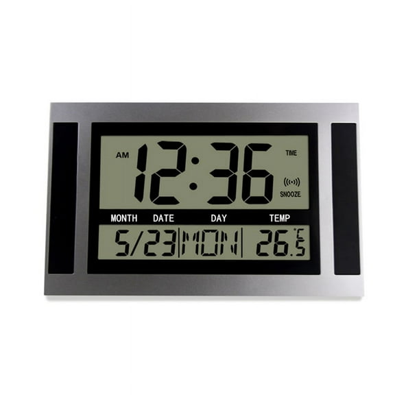 Digital Wall Clock LCD Large Number Time Temperature Calendar Alarm Table Desk Clock5957