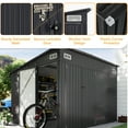 thumbnail image 6 of Aoxun 9.5'x7.5' Shed Outdoor Storage Shed with Triple Lockable Door Metal Storage Cabinet with Slopping Roof, 6 of 7