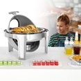 thumbnail image 3 of Wilprep 6.3 qt Roll Top Chafing Dish Buffet Set Stainless Steel Food Warmer Sliver, 3 of 11