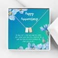 thumbnail image 2 of Anavia Happy Anniversary Gift Necklace,Wedding Anniversary Gift for Wife,Express Love Card Jewelry Gift-[Silver and Rose Gold Double Cube, Bright Blue Gift Card], 2 of 4