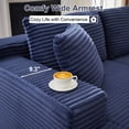 thumbnail image 2 of GNIXUU 103” W Corduroy Boneless Couch, L-Shaped Sectional Sofa with Left Facing Chaise, Comfy Memory Foam Cloud Compression Couches for Living Room Home Office, No Assembly,Blue, 2 of 7