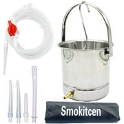 Smokitcen Coffee Enema Bucket Kit Stainless Steel 2 Quart Capacity for Cleansing Detox Enemas