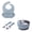 Light Blue, variant on Guodhu Stainless Steel Plate with Suction Base Feeding Set Non Slip Silicone Suction Bowl Bib Fork Spoon Set Kids Dinnerware Red(Hot Pink)