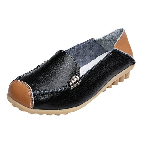 

CYMMPU Flats Shoes Clearance Leisure Women Soft Bottom Slip-On Round Toe Shoes Flat Single Shoes Peas Shoes