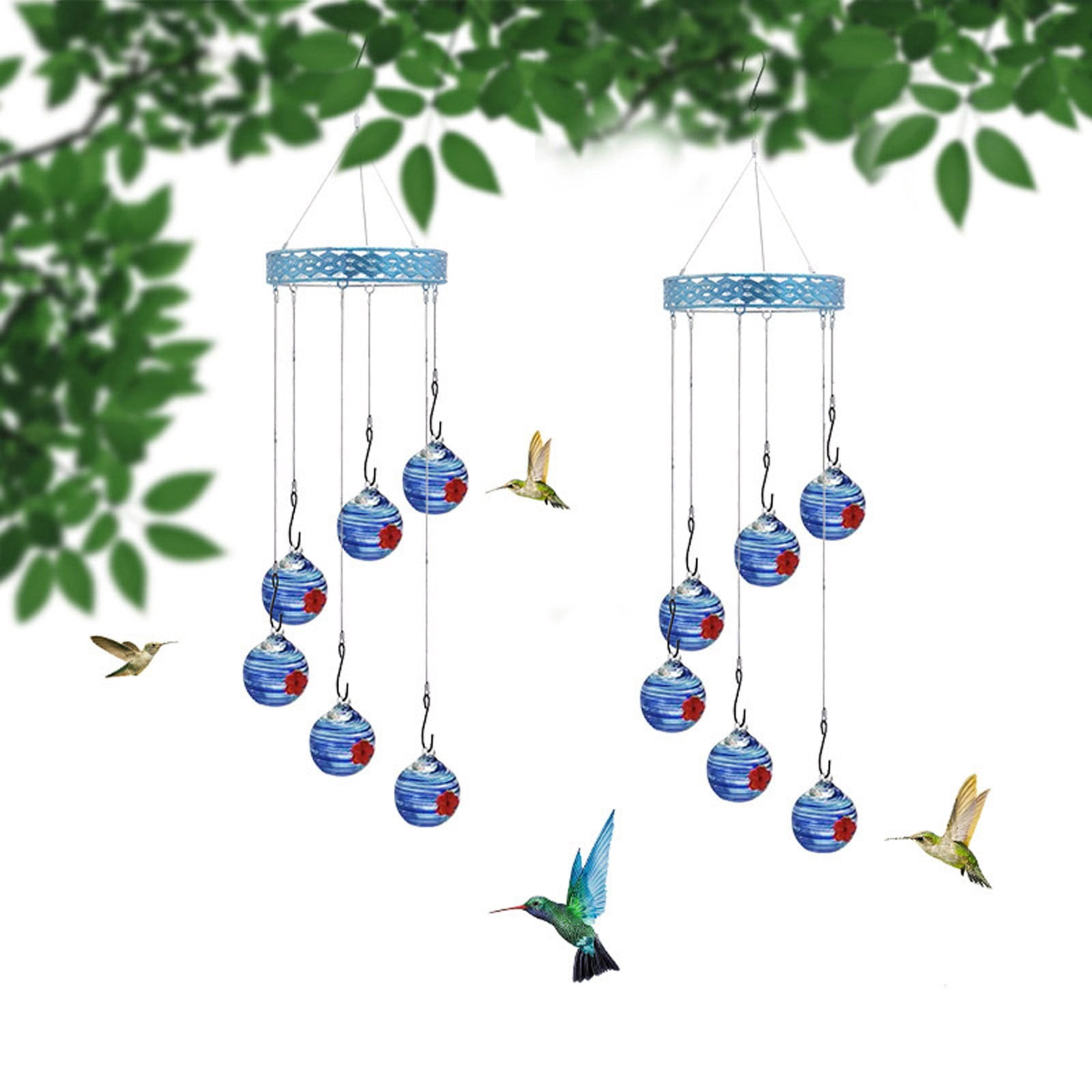sruoe Hummingbird Feeder, Hummingbird Feeders for Outdoors Hanging, Window Hummingbird Feeder for Birds Patio Garden Family Decorative Viewing, Glass