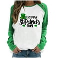 thumbnail image 1 of QIPOPIQ T-Shirts à Manches Longues à Col Rond pour Femmes T-Shirts de la Saint-Patrick T-Shirt Imprimé Trèfle de Printemps T-Shirt Vert Porte-Bonheur T-Shirts de la Saint-Patrick Tuniques Patchwork Hauts Chemises de Fête Aubaines, 1 of 6