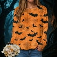 thumbnail image 2 of YDFCWXW Halloween Sweatshirts for Women 2025 Spooky Season Halloween Graphic Crewneck Tops Casual Sweater Pullover Top Yellow, XXL, 2 of 5