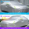 thumbnail image 4 of Aniceparthy Car Cover Fit for Sedan/MPV/SUV, Dust-Proof Protection, Oxford Cloth,w/ Reflective Strips,Waterproof All-Weather Rain Snow UV Sun Protector Indoor Outdoor (216.54*78.74*59.06 in), Silver, 4 of 10