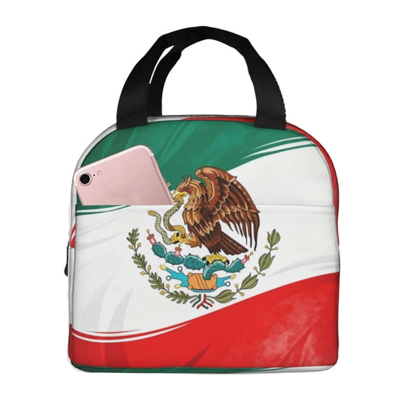 Lunch Bag Lunch Box For Women Men Mexican Flag Reusable Insulated Lunch Tote Small Lunch Cooler