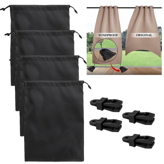 Outdoor Curtain Windproof Weight Bags, 7.8x11.8In, Suitable For Patios, Gazebos, Pool Huts, Porches, Outdoor Deck Curtains