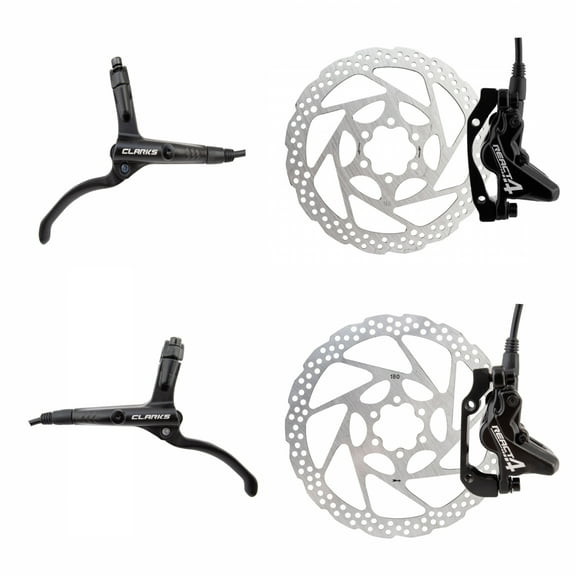 Clarks React 4 Hydraulic Disc Brake Kit Pair Post/IS Mount 180/160mm Mineral Oil