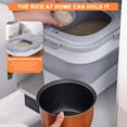 thumbnail image 6 of ZYNERY Cat Dog Food Storage Container - Up to 20~25 Lbs Collapsible Pet Food Container with Wheels, Airtight Lids, Folding Bowl and Scoop (Grey), 6 of 7